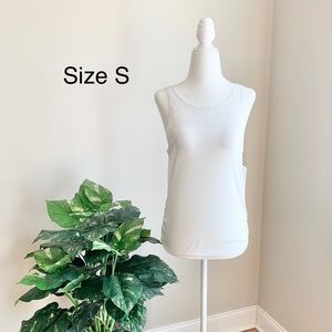 NWT Nike Ruched Yoga Ribbed Low Back Tank Top White Sz S